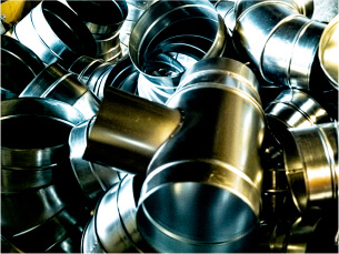 角丸、継手類、各種丸ダクト製作